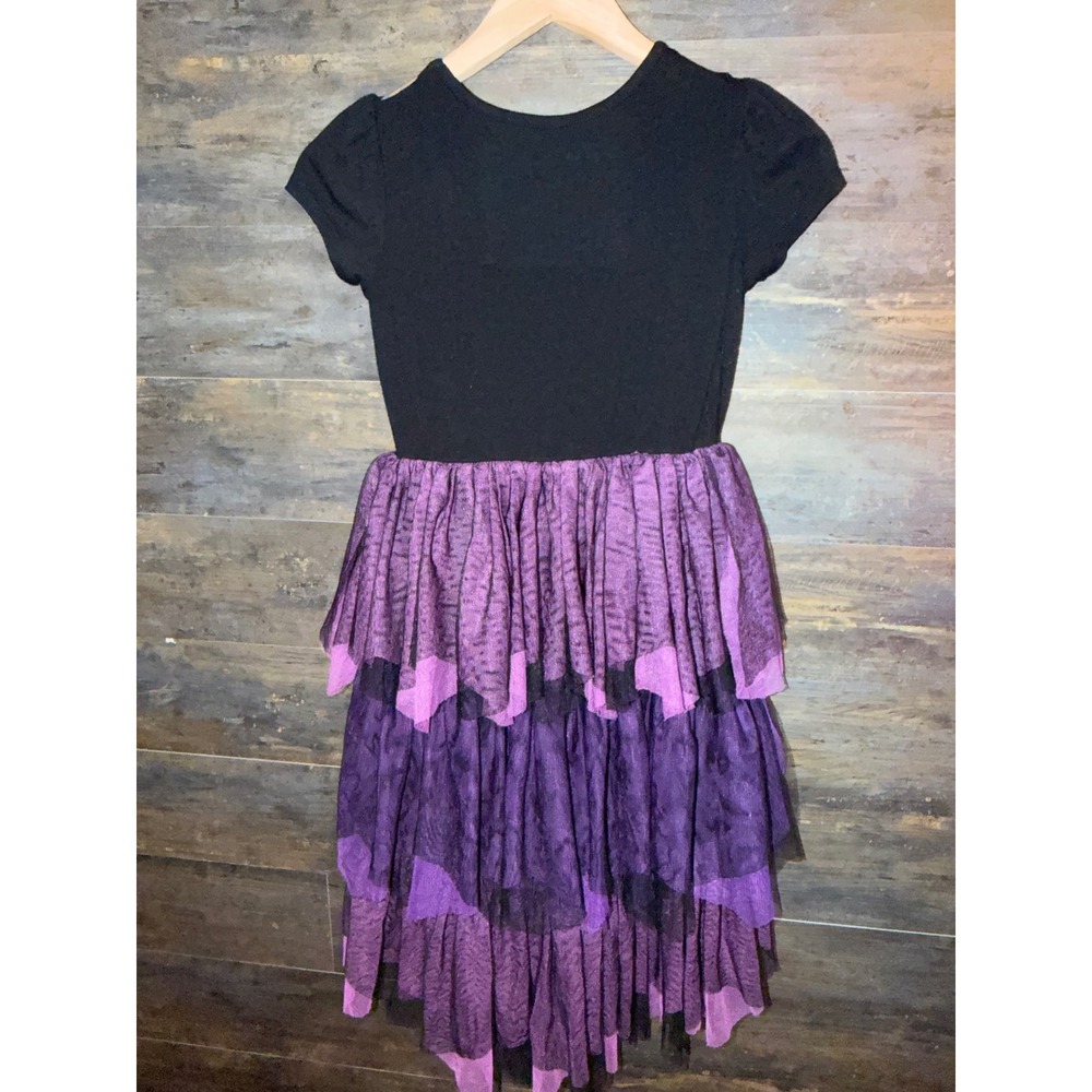 Disney Descendants 2 Mal Costume Dress Girls Small Purple Black Tulle Lace - Picture 2 of 8